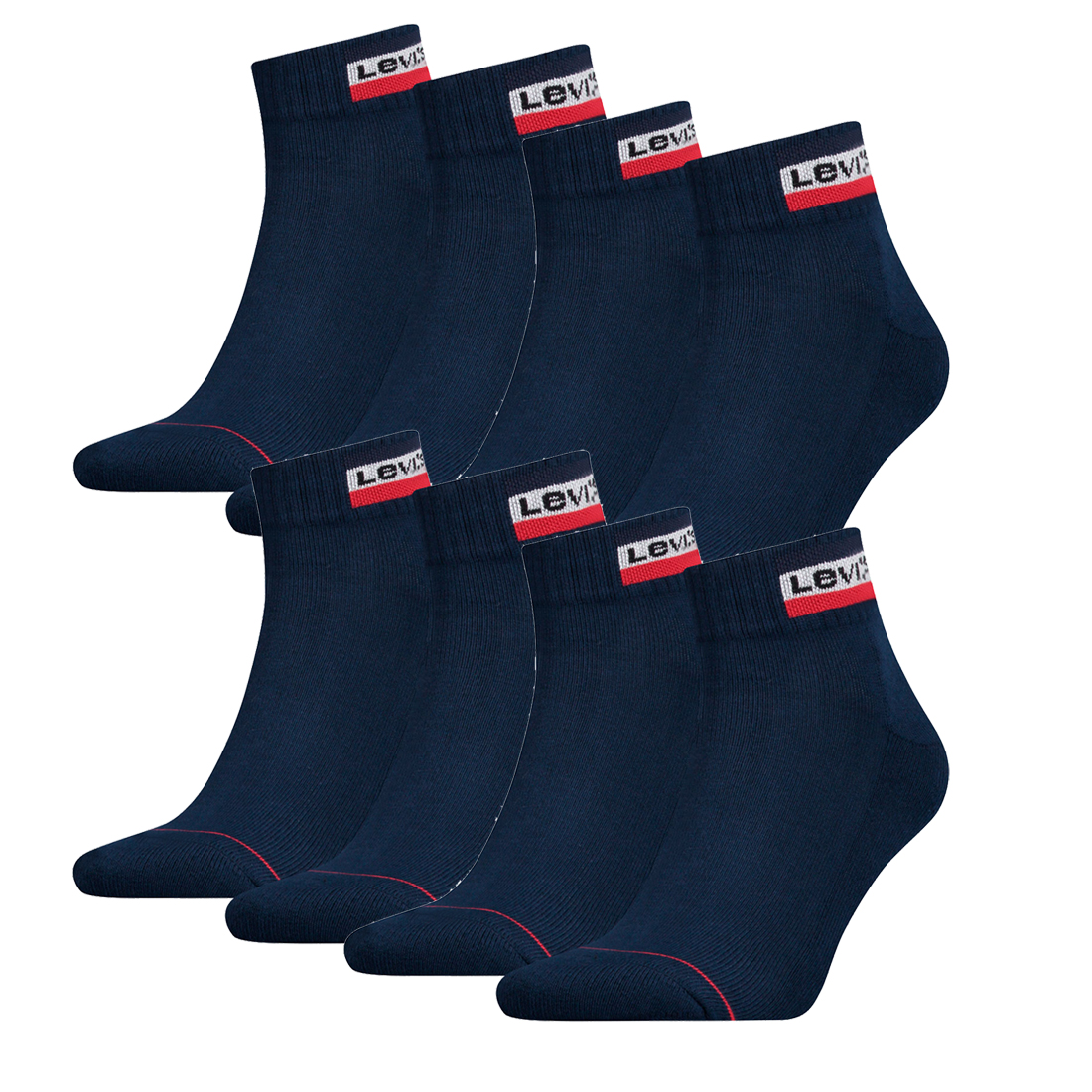 8 Paar Levis 144NDL Mid Cut SPRTWR L Unisex Socken Strümpfe 902011001 von Levi&#039;s