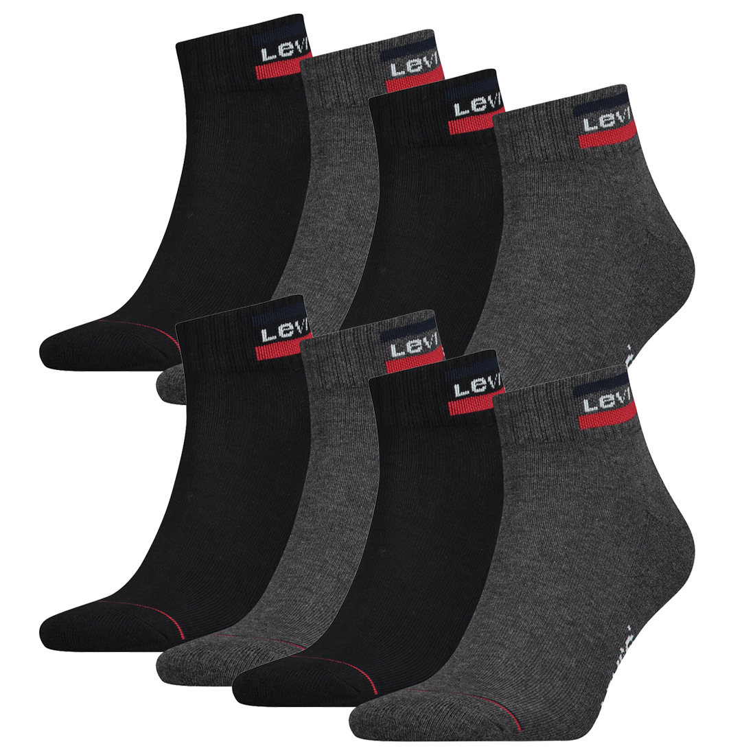 8 Paar Levis 144NDL Mid Cut SPRTWR L Unisex Socken Strümpfe 902011001 von Levi&#039;s