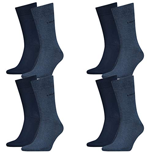 8 Paar Levis 168SF Regular Cut Socken Unisex Strümpfe 993053001, Farbe:460 denim blue, Socken & Strümpfe:39-42 von Levi's
