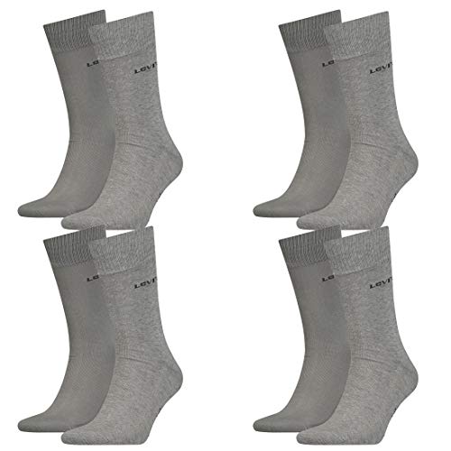 8 Paar Levis 168SF Regular Cut Socken Unisex Strümpfe 993053001, Farbe:758 - middle grey mélange, Socken & Strümpfe:39-42 von Levi's