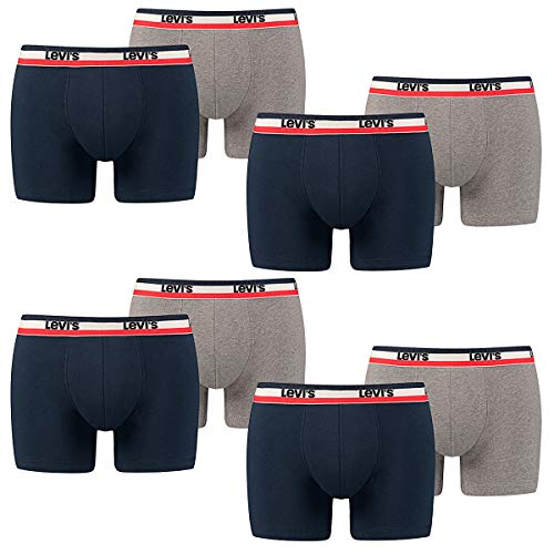 8 er Pack Levis Boxer Brief Boxershorts Men Herren Unterhose Pant Unterwäsche, Farbe:198 - Dress Blues, Bekleidungsgröße:M von Levi's