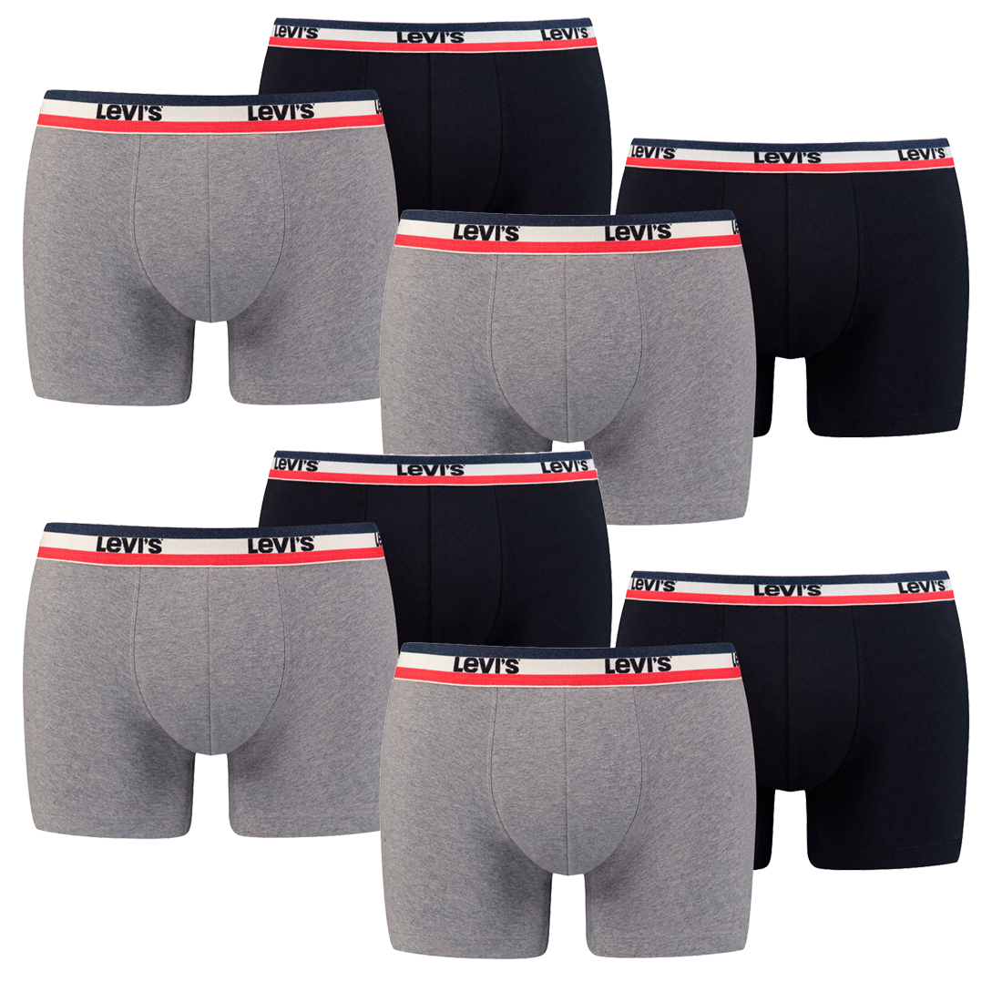 8er Pack Herren Levis SPRTSWR LOGO BOXER BRIEF Boxershorts Unterwäsche Pants von Levi&#039;s