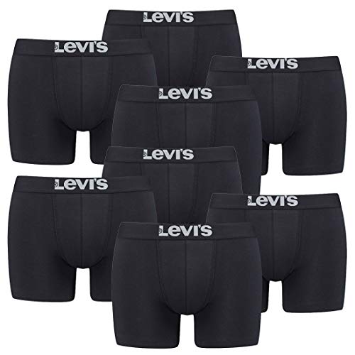 8er Pack Herren Levis Solid Basic Boxer Brief Boxershorts Unterwäsche Pants, Farbe:884 - Jet Black, Bekleidungsgröße:M von Levi's