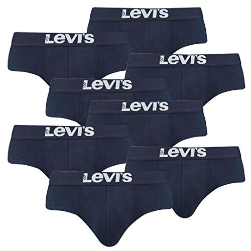8er Pack Levis Men Solid Basic Brief Shorts Slip Herren Unterhose Pant Unterwäsche, Farbe:321 - Navy, Bekleidungsgröße:M von Levi's