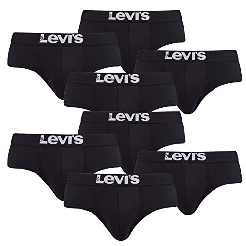 8er Pack Levis Men Solid Basic Brief Shorts Slip Herren Unterhose Pant Unterwäsche, Farbe:884 - Jet Black, Bekleidungsgröße:L von Levi's
