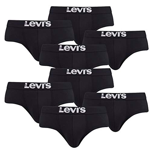 8er Pack Levis Men Solid Basic Brief Shorts Slip Herren Unterhose Pant Unterwäsche, Farbe:884 - Jet Black, Bekleidungsgröße:S von Levi's