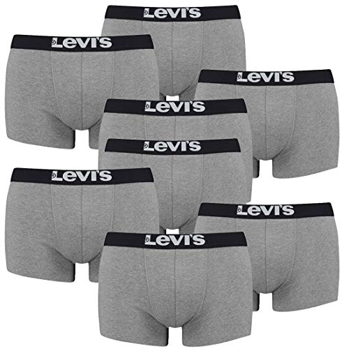 8er Pack Levis Men Solid Basic Trunk Boxershorts Unterhose Pant Unterwäsche, Farbe:758 - Middle Grey mélange, Bekleidungsgröße:M von Levi's