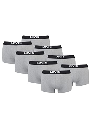8er Pack Levis Men Solid Basic Trunk Boxershorts Unterhose Pant Unterwäsche, Farbe:Middle Grey Melange, Bekleidungsgröße:L von Levi's
