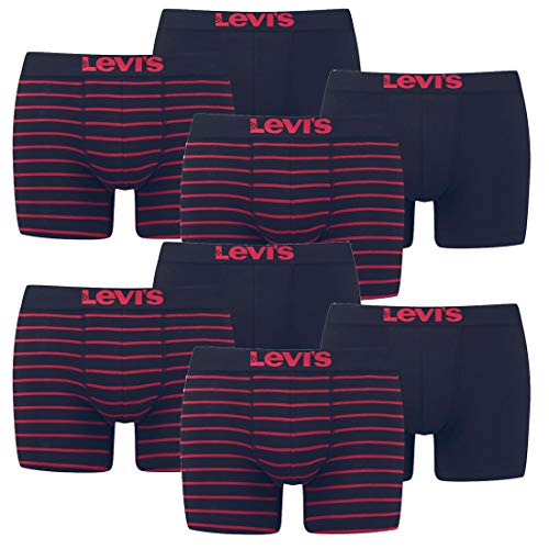 8er Pack Levis Men Vintage Stripe YD B Boxer Brief Boxershorts Unterhose Pant Unterwäsche, Farbe:786 - Red/Black, Bekleidungsgröße:XL von Levi's