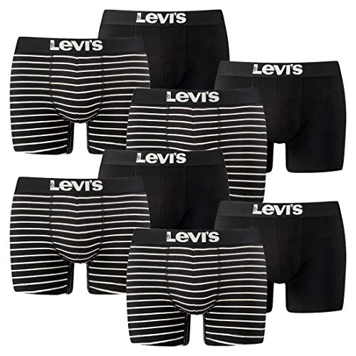 8er Pack Levis Men Vintage Stripe YD B Boxer Brief Boxershorts Unterhose Pant Unterwäsche, Farbe:884 - Jet Black, Bekleidungsgröße:XXL von Levi's