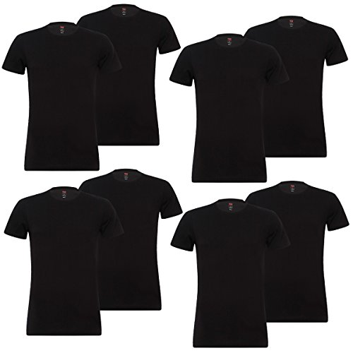 8er Pack Levis Solid Crew T-Shirt Men Herren Unterhemd Rundhals Stretch Cotton, Farbe:884 - Jet Black, Bekleidungsgröße:S von Levi's