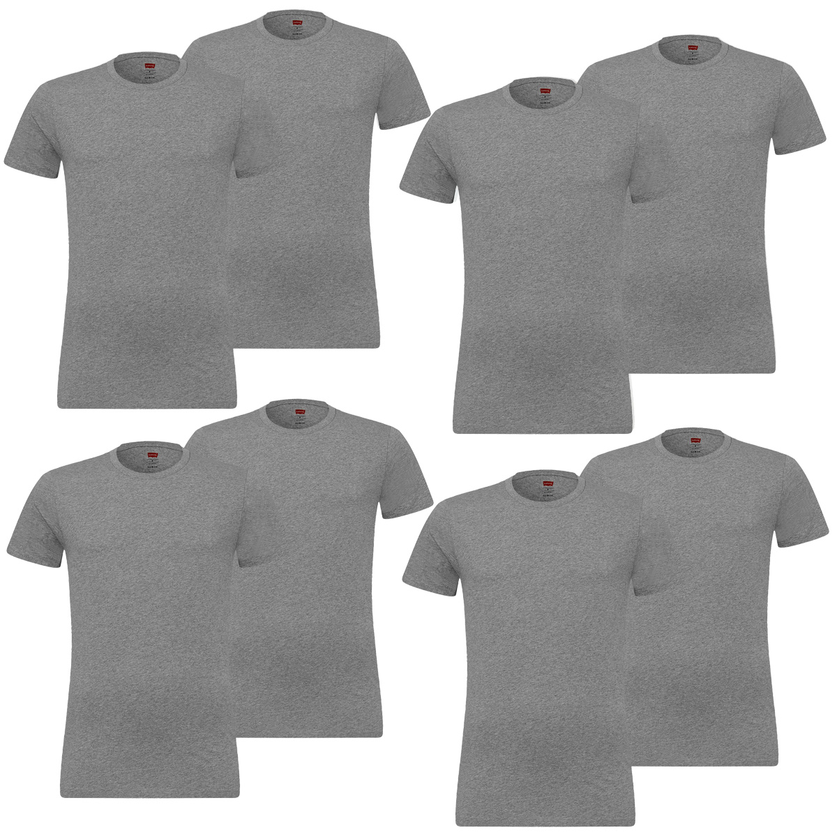 8er Pack Levis Solid Crew T-Shirt Men Herren Unterhemd Rundhals Stretch Cotton von Levi&#039;s