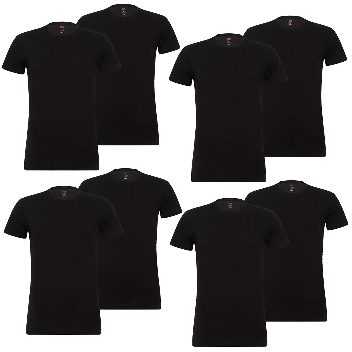 8er Pack Levis Solid Crew T-Shirt Men Herren Unterhemd Rundhals Stretch Cotton von Levi&#039;s