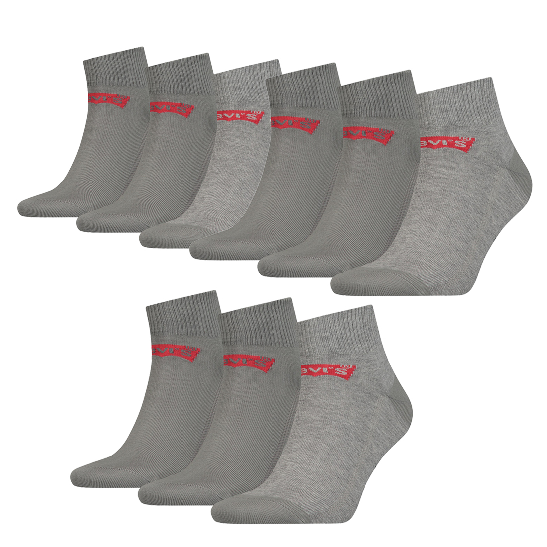 9 Paar Levis 168SF Mid Cut Unisex Socken Sneakersocken Strümpfe 903051001 von Levi&#039;s