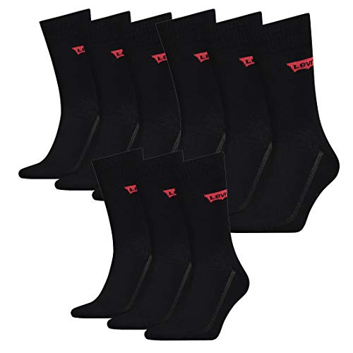 9 Paar Levis 168SF Regular Cut Unisex Socken Sneakersocken Strümpfe 903052001, Farbe:884 - jet black, Socken & Strümpfe:43-46 von Levi's