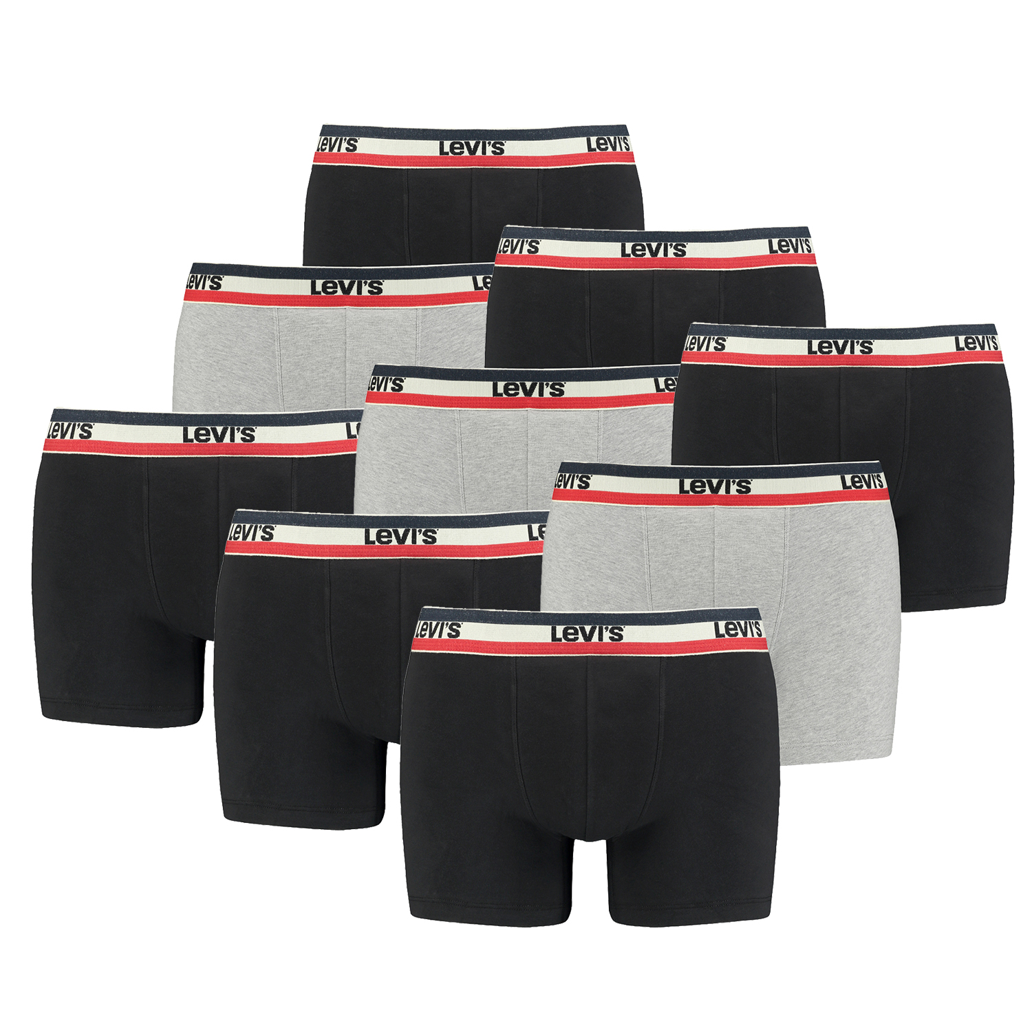 9er Pack Herren Levis SPRTSWR LOGO BOXER BRIEF Boxershorts Unterwäsche Pants von Levi&#039;s