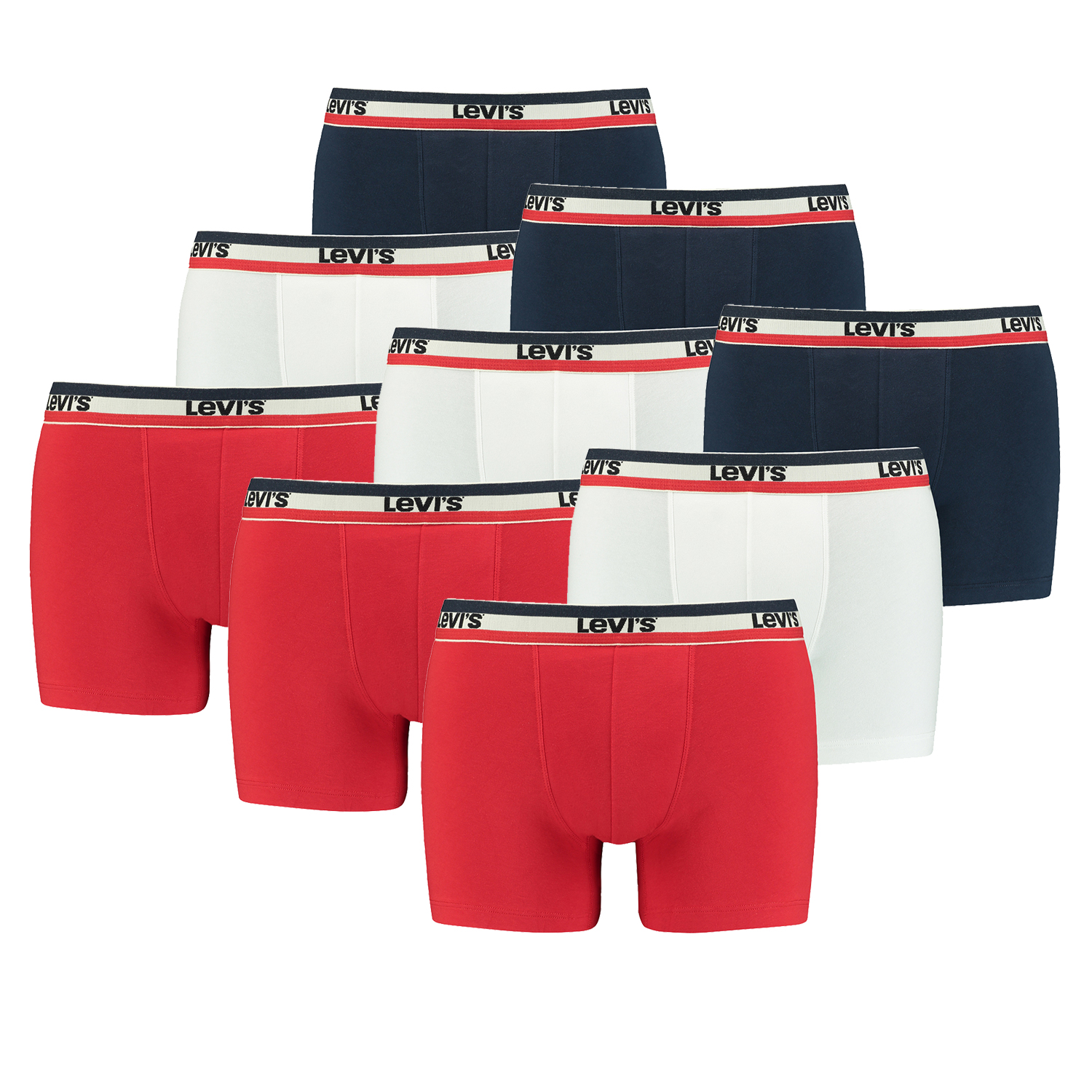 9er Pack Herren Levis SPRTSWR LOGO BOXER BRIEF Boxershorts Unterwäsche Pants von Levi&#039;s