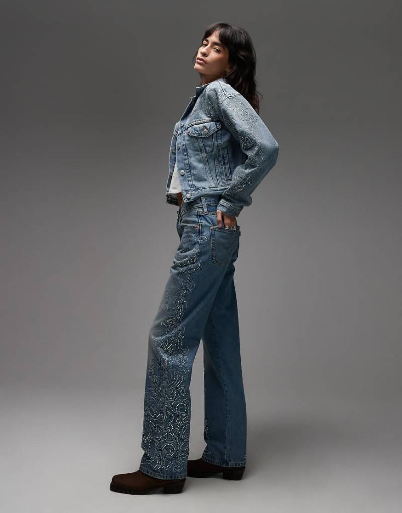 BEYONCÉ X LEVI'S - Western Crystal Collection - 501 '90s - Straight-Fit-Jeans in Blau-Marineblau von Levi's
