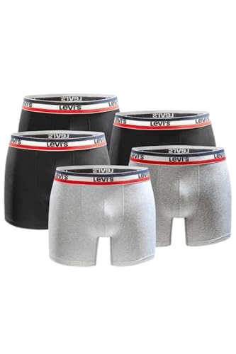 LEVIS 5er Pack Men Logo Boxer Brief ORG - Black - Gr. M von LEVIS