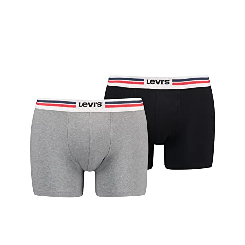 Levi's Herren Boxer Unterwäsche, Grau, L (2er Pack) von Levi's