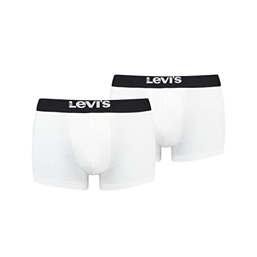 Levi's Herren Trunk Unterwäsche, Weiß/Schwarz, S (2er Pack) von Levi's