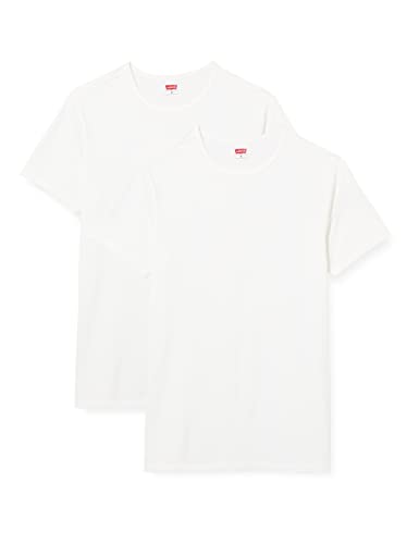 LEVIS Levi's Herren Men Solid Crew 2p T-Shirt, Weiß (White 300), 30 (2er Pack) von LEVIS