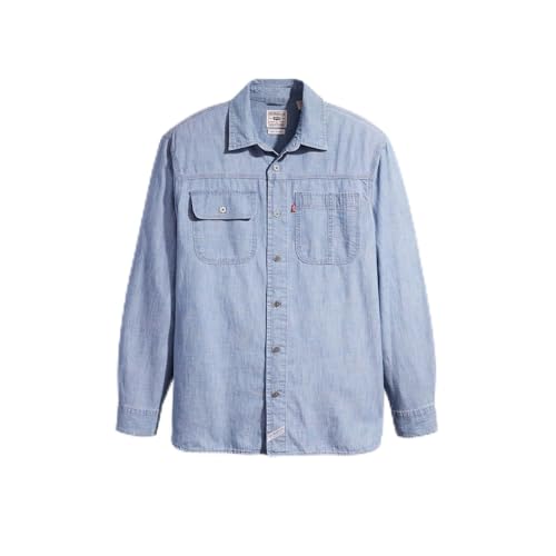 LEVIS Men's LS Auburn Worker Blues, LINDE Chambray, L von Levi's