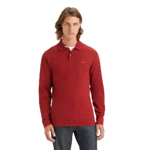 LEVIS Men's LS Slim HOUSEMARK Polo Reds, Sun-Dried Tomato, L von LEVIS