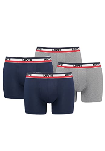 LEVIS Mens Levi's Sportswear Logo Men's Multipack 4 Pack Boxer Briefs, Dress Blues, M von Levi's