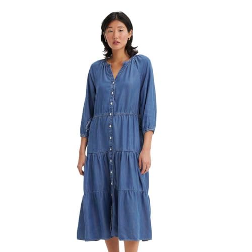 LEVIS Women's Cecile MIDI Dress MED Indigo-Worn IN, Paper MAP 3, X-Small von Levi's