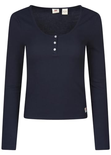 LEVIS Women's Dry Goods Waffle Henley Blues, Night Sky, S von Levi's