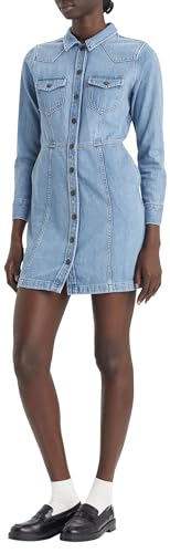 LEVIS Women's Flynn Western CORE Dress MED Indigo-Worn IN, Ringing Bells 2, Medium von LEVIS