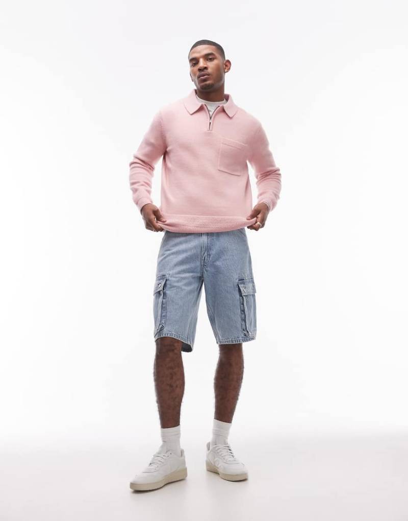 Levi's - 478 - Weite Cargo-Jeans-Shorts in Bleach-Waschung-Blau von Levi's