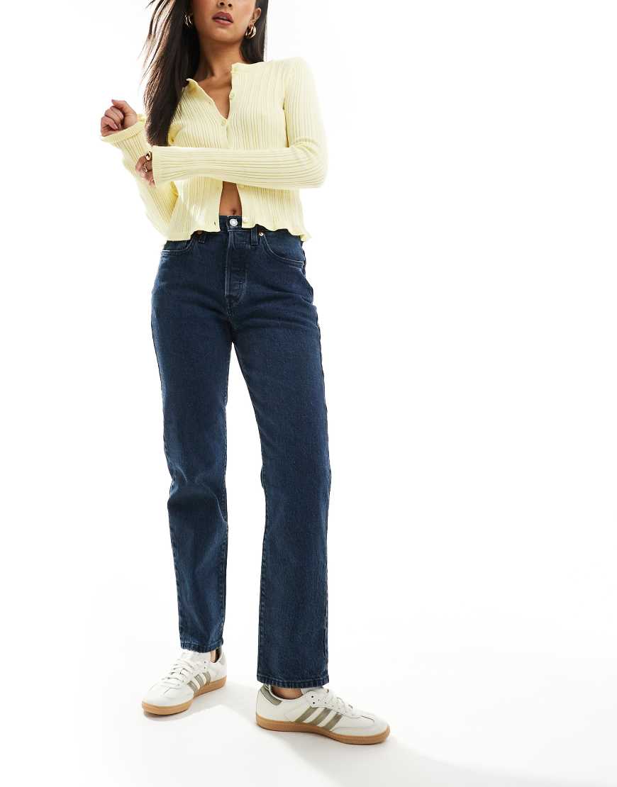 Levi's - 501 - Jeans in Dunkelblau mit kurzem Schnitt und geradem Bein-Marineblau von Levi's