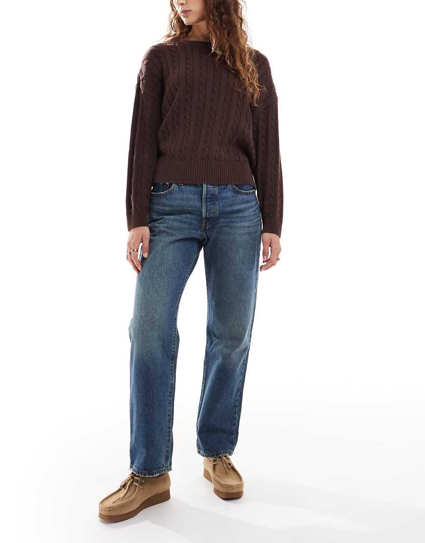 Levi's - 501 - Straight Jeans in dunkelblauer Waschung mit Cropped-Schnitt von Levi's