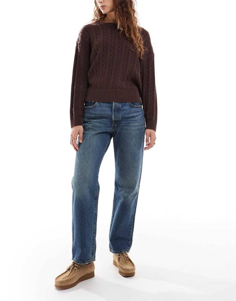 Levi's - 501 - Straight Jeans in dunkelblauer Waschung mit Cropped-Schnitt von Levi's