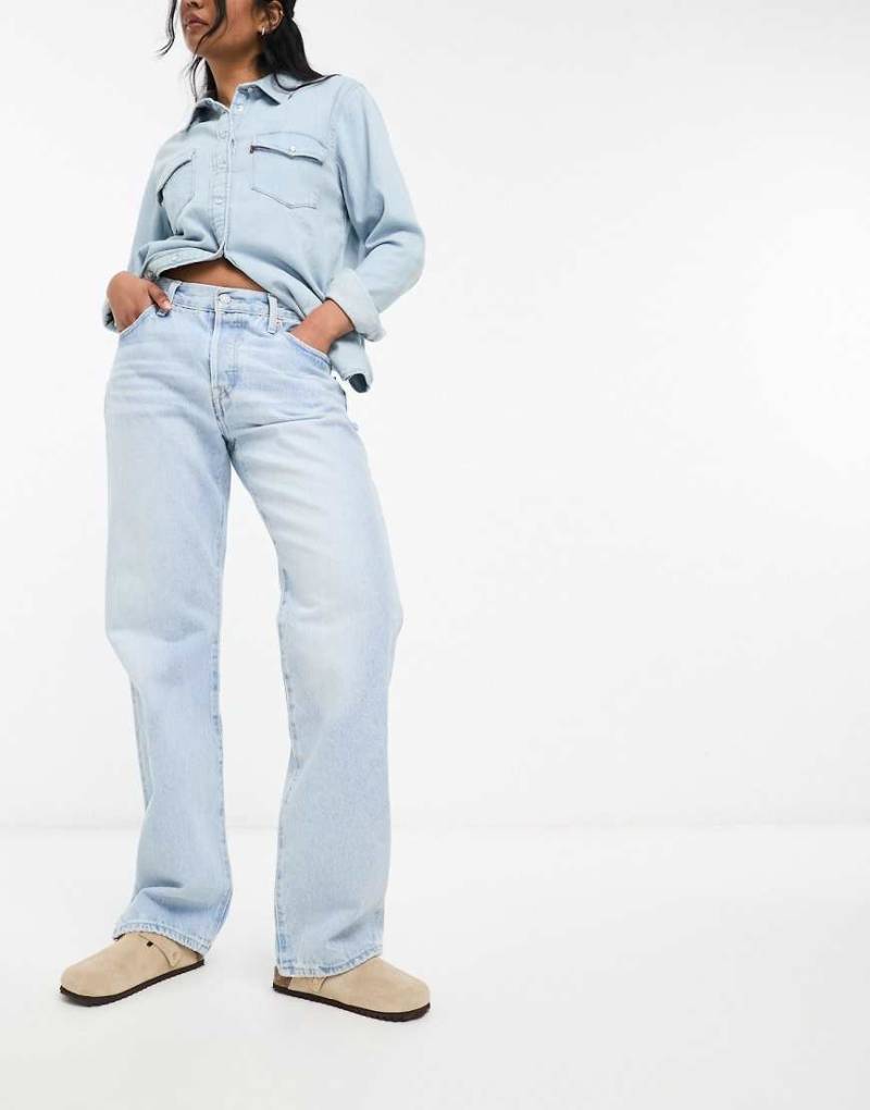 Levi's - 501 - Jeans mit geradem Schnitt in verwaschenem Hellblau im Stil der 90er von Levi's