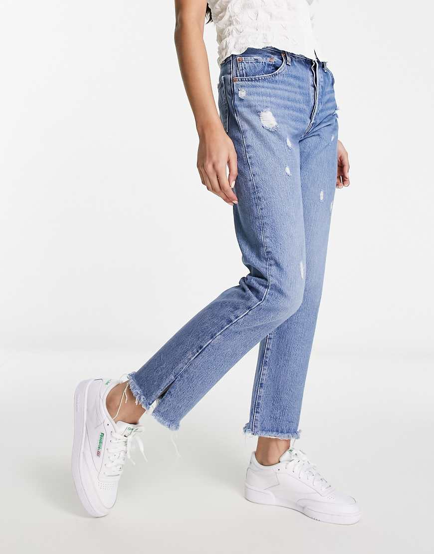 Levi's - 501 - Kürzer geschnittene Jeans in mittelblauer Waschung mit geradem Bein Levi's - 501 - Kürzer geschnittene Jeans in mittelblauer Waschung mit geradem Bein von Levi's