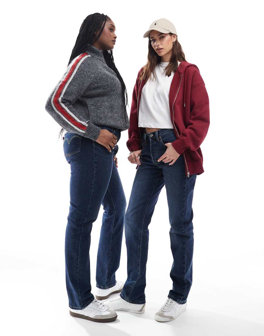 Levi's - 501 Original ‑ Gerade Jeans mit Waschung in dunkelblauer Waschung-Marineblau von Levi's