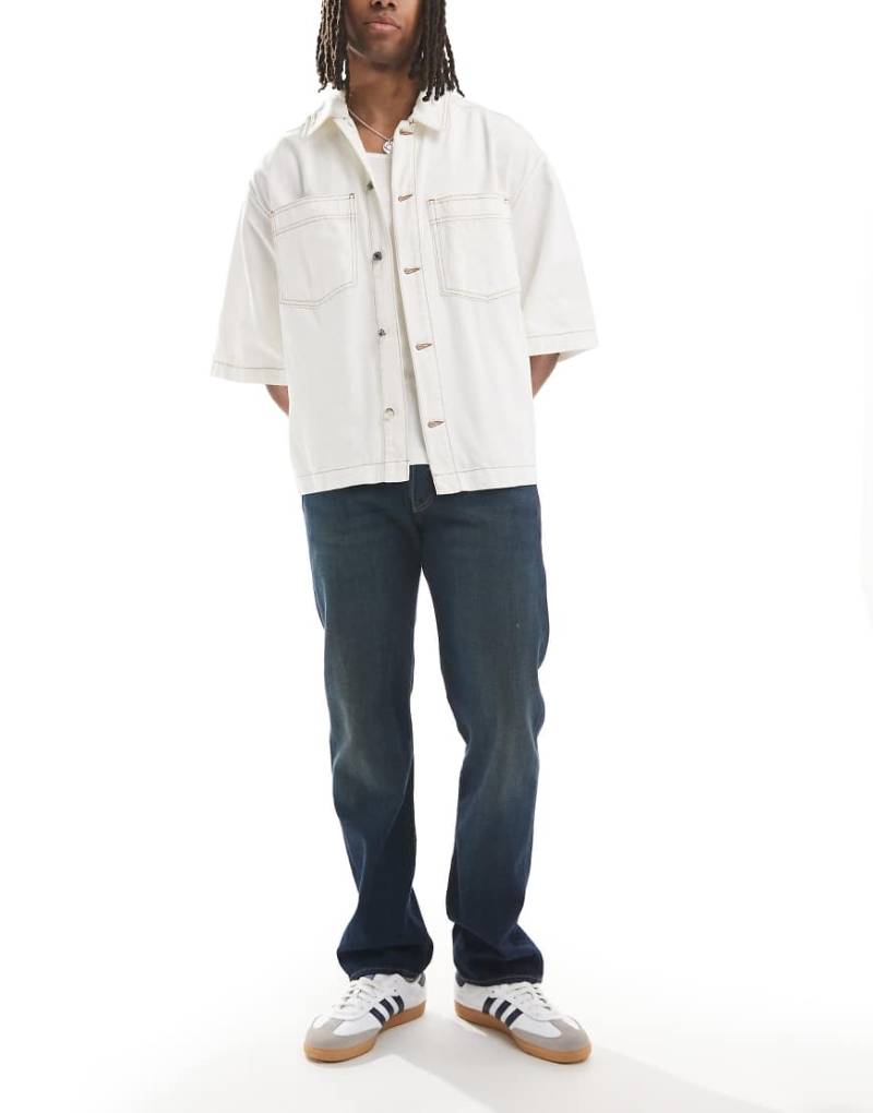 Levi's - 501 Original - Straight Jeans in dunkelblauer Waschung-Marineblau von Levi's