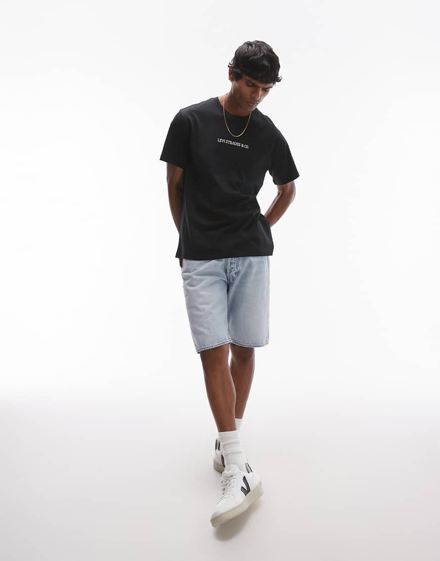 Levi's - 501 Original - Jeansshorts mit geradem Schnitt in ausgeblichener Waschung-Blau von Levi's