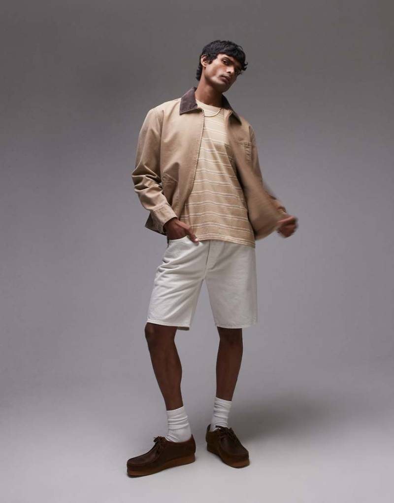 Levi's - 501 Original - Leichte Denim-Shorts in Ecru mit geradem Schnitt-Neutral von Levi's