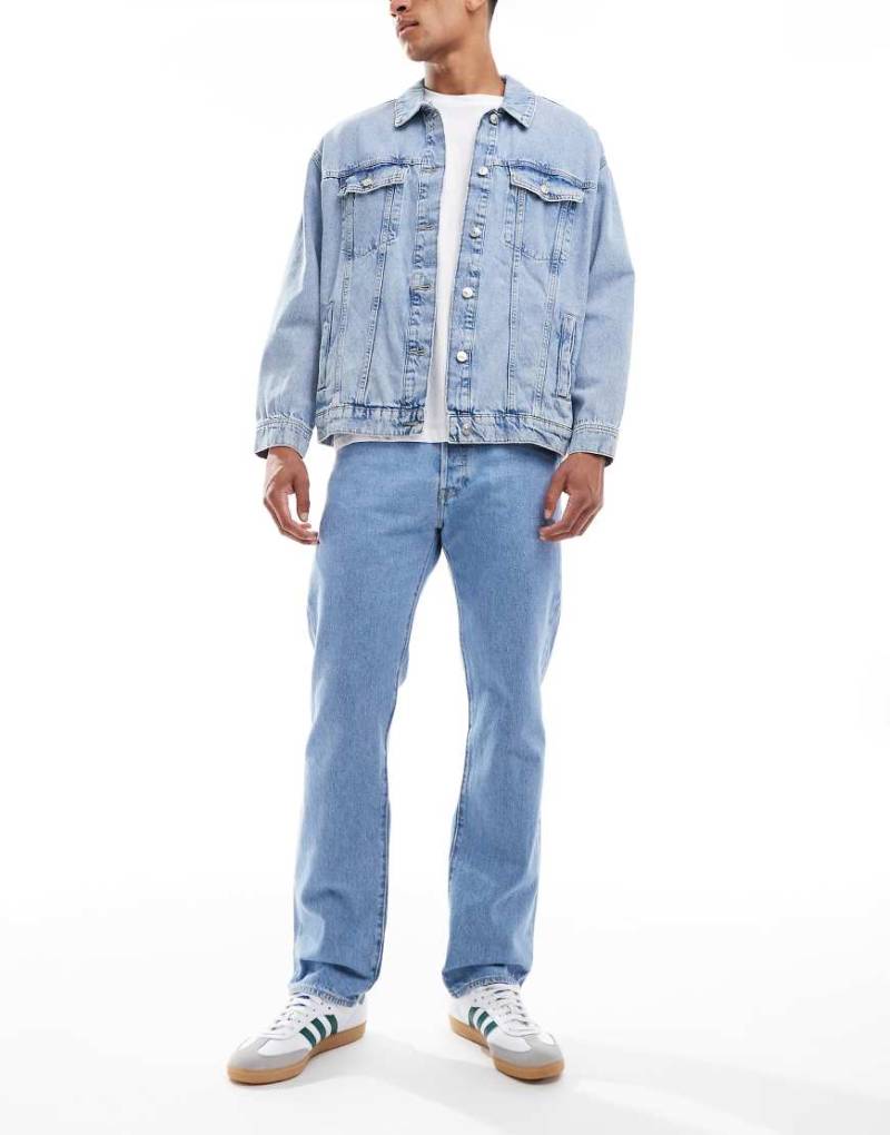 Levi's - 501 Original - Straight Jeans in heller Waschung-Blau von Levi's