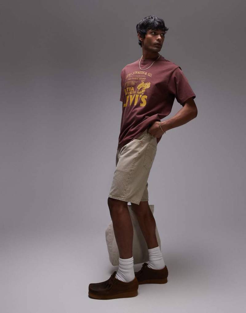 Levi's - 501 Original - Stückgefärbte Denim-Shorts in Khaki-Hellbraun mit geradem Schnitt von Levi's