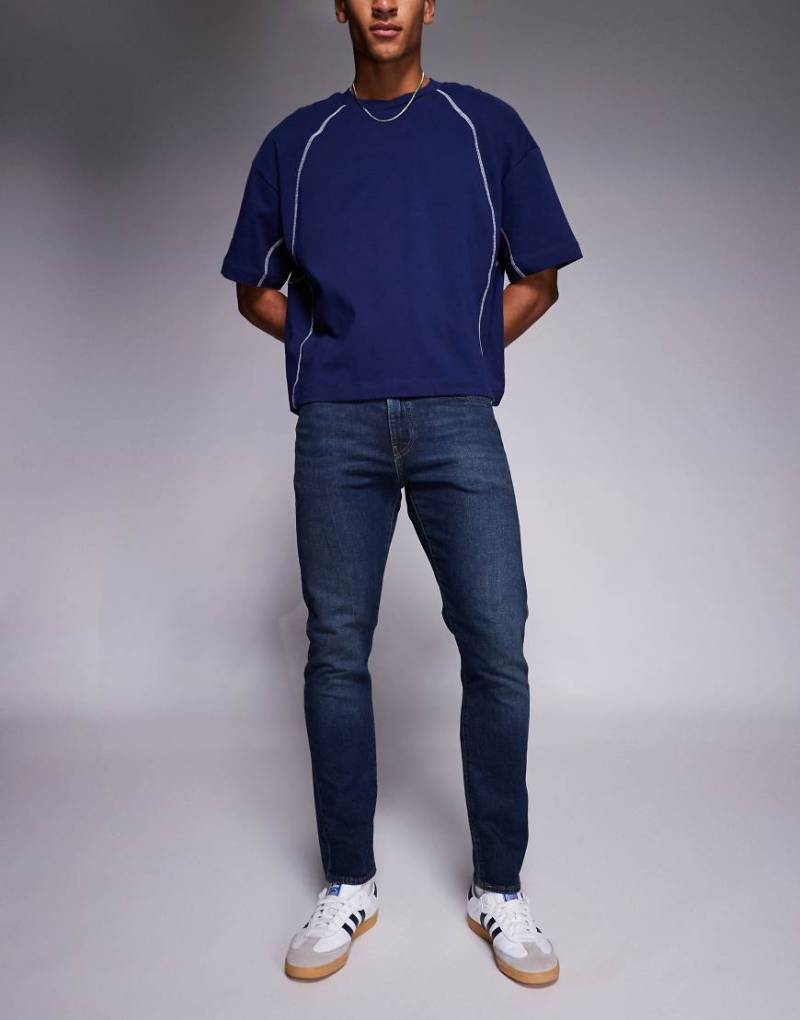 Levi's - 512 - Schmal zulaufende Slim-Fit-Jeans in dunkelblauer Waschung-Marineblau von Levi's