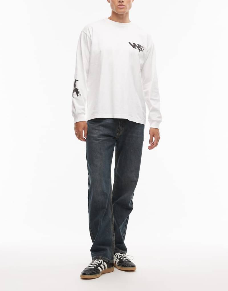 Levi's - 555 - Locker geschnittene Straight Jeans in dunkelblauer Waschung-Marineblau von Levi's