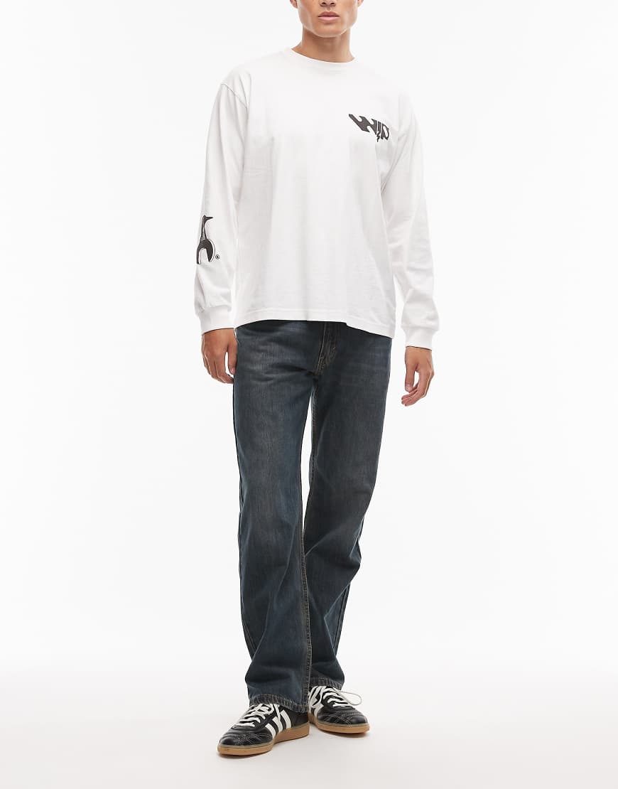 Levi's - 555 - Locker geschnittene Straight Jeans in dunkelblauer Waschung-Marineblau von Levi's