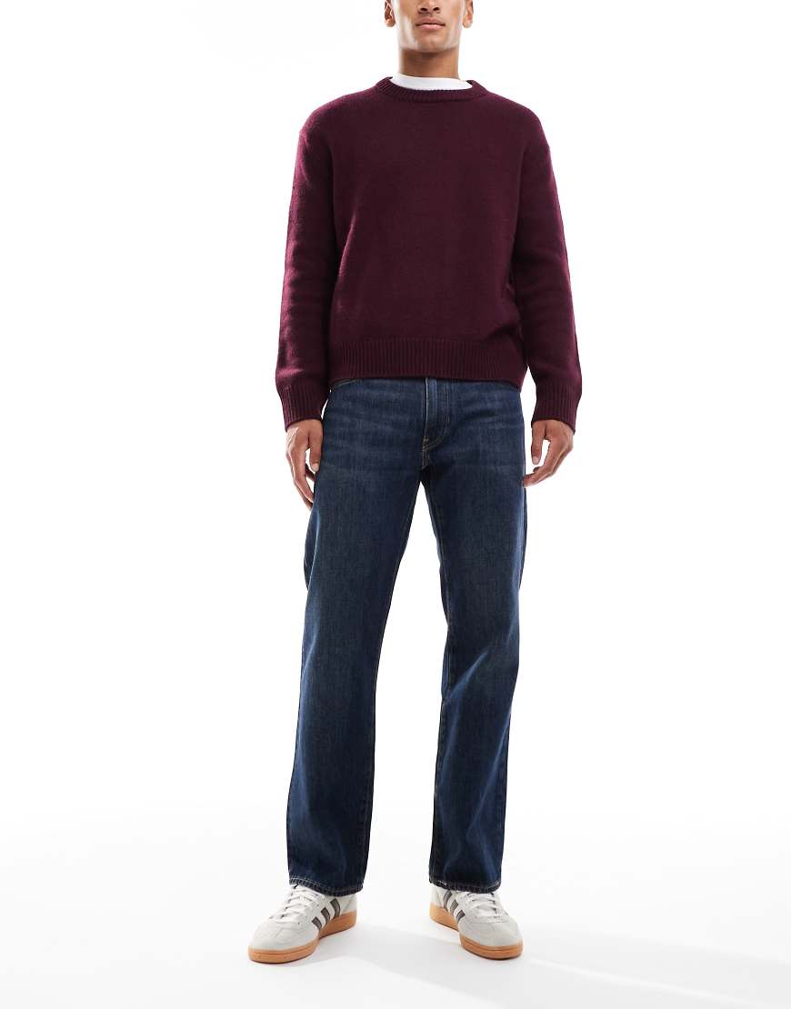 Levi's - 555 - Relaxed Fit Jeans mit geradem Schnitt in dunkelblauer Vintage-Waschung-Marineblau von Levi's