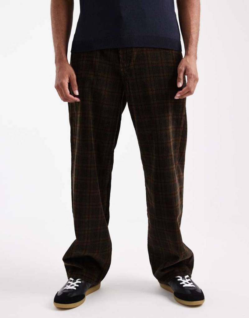 Levi's - 578 - Weite Cordhose in kariertem Braun mit fünf Taschen-Brown von Levi's