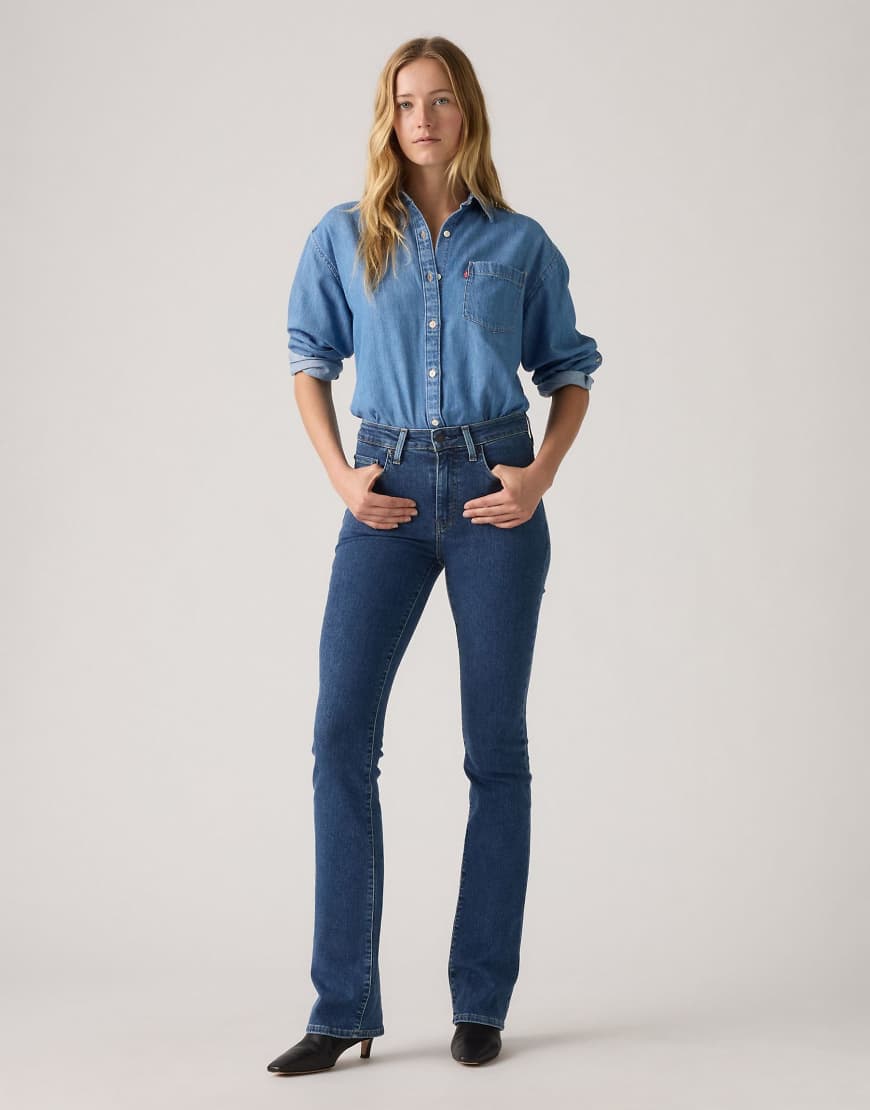 Levi's - 725 - Blue Wave - Bootcut-Jeans in blauer Rinse-Waschung mit hohem Bund von Levi's